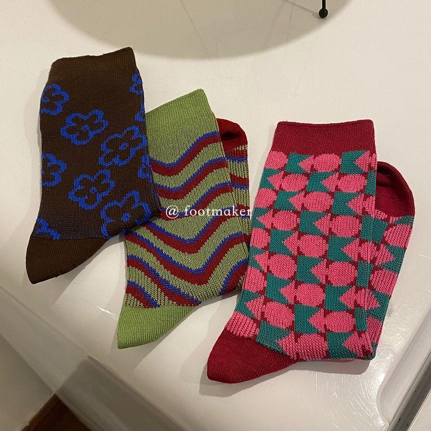 Patterned Crew Socks Product Image