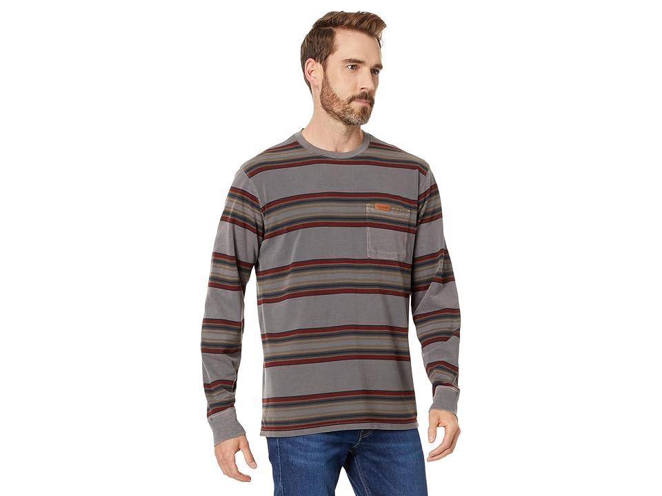 Pendleton Deschutes Stripe Tee Long Sleeve (Yakima Grey) Men's T Shirt Product Image