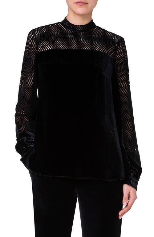 Akris punto Grid Detail Velvet Blouse product image