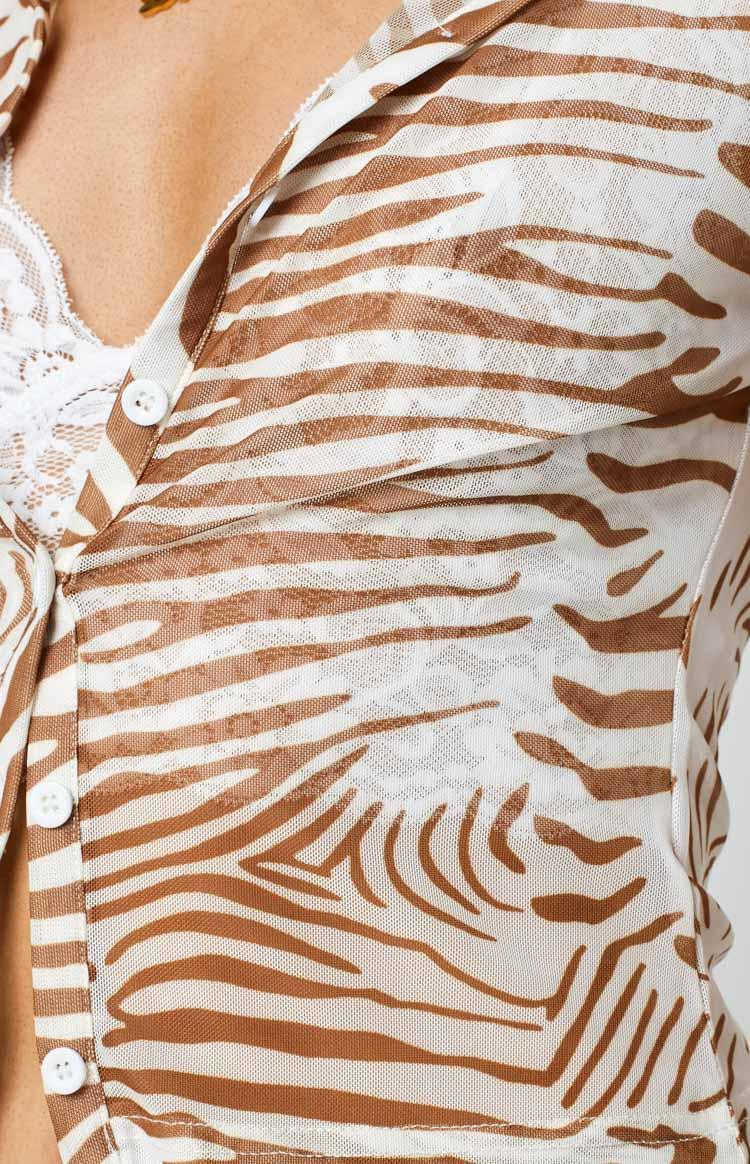 Lioness Collins Mesh Top Brown Product Image