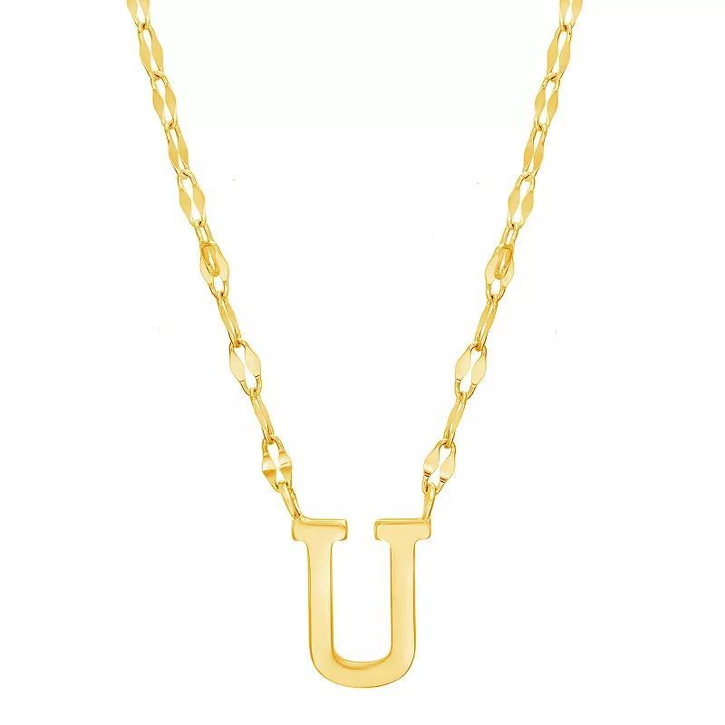 Paige Harper Initial Necklace, Womens U Gold Tone Product Image