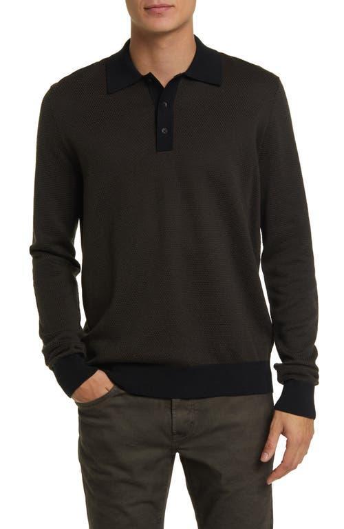 rag & bone Harrow Wool Blend Long Sleeve Polo Product Image