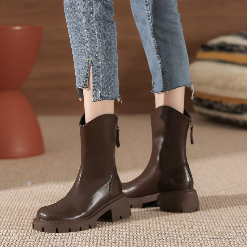 Platform Chunky Heel Short Boots product image