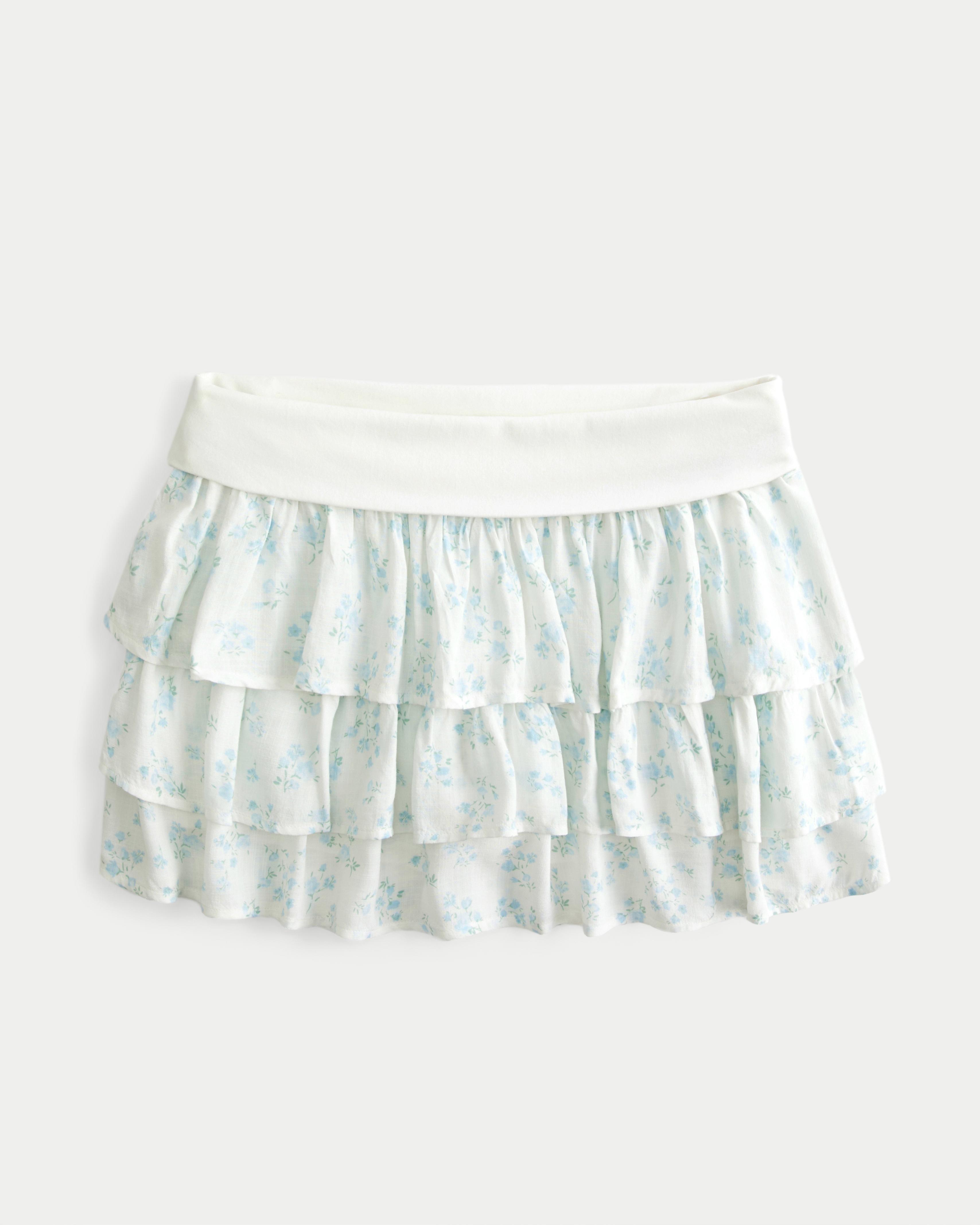 Foldover Waist Ruffled Mini Skort Product Image