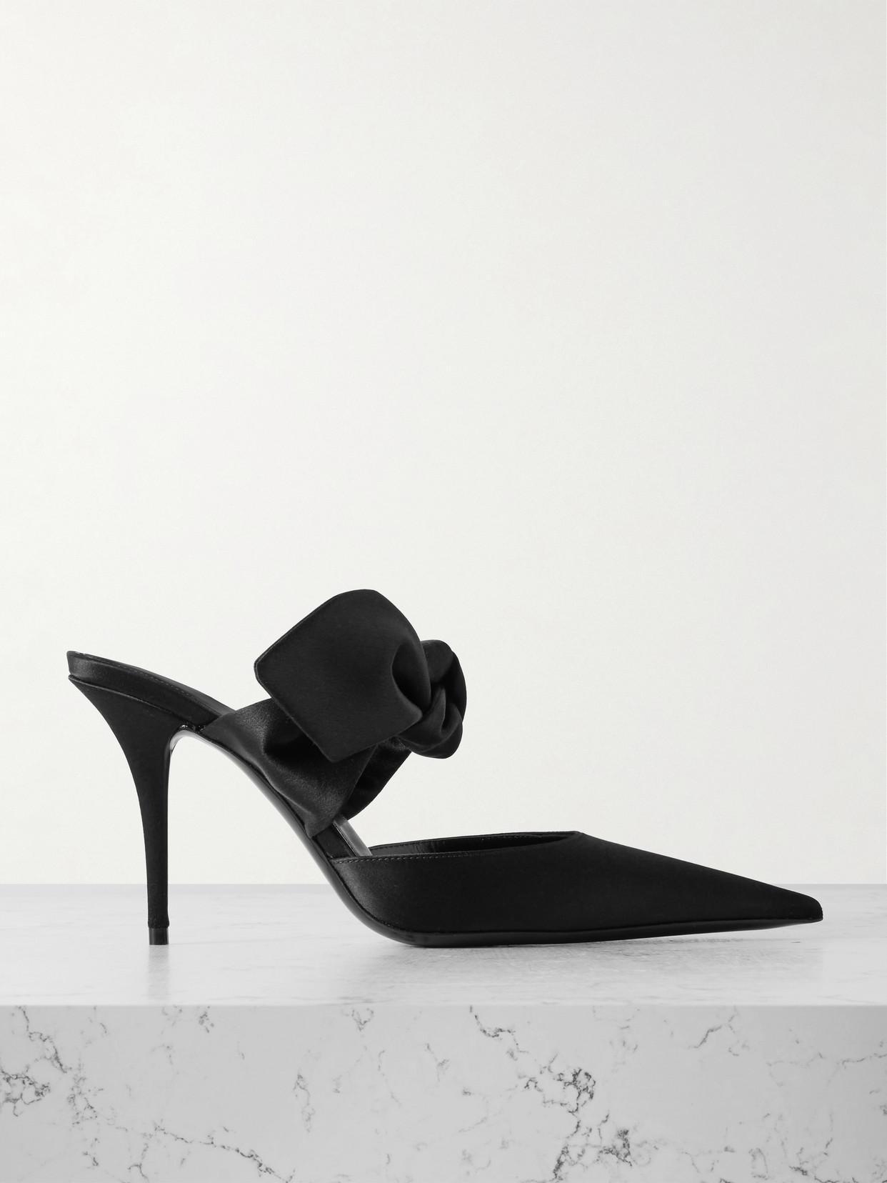 Barbara 90 Satin Mules In Black Product Image