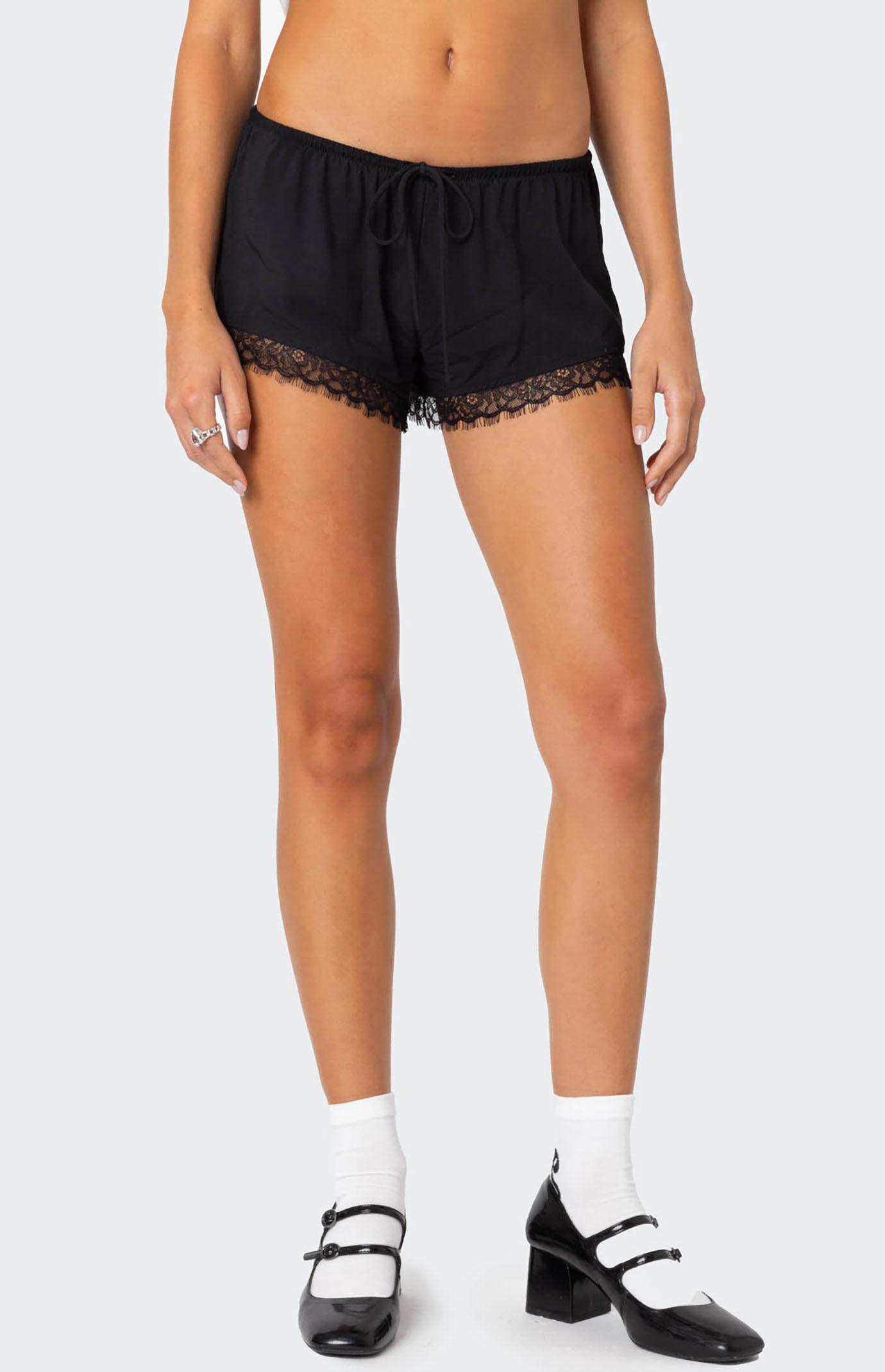 Edikted Women's Rumi Lace Trim Shorts Product Image