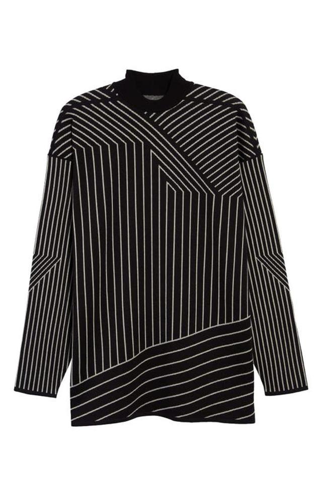 Multi-stripe Virgin Wool Jumper In Black Product Image