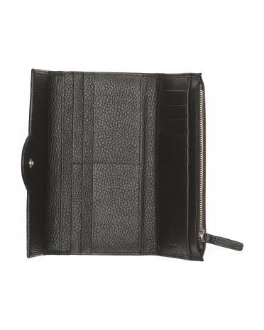 Leather Flap Over Wallet for Women Product Image