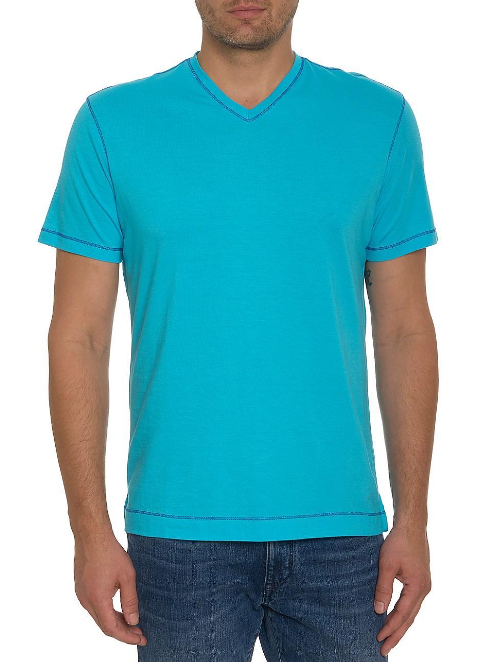 Robert Graham Eastwood V-Neck Cotton Blend T-Shirt Product Image