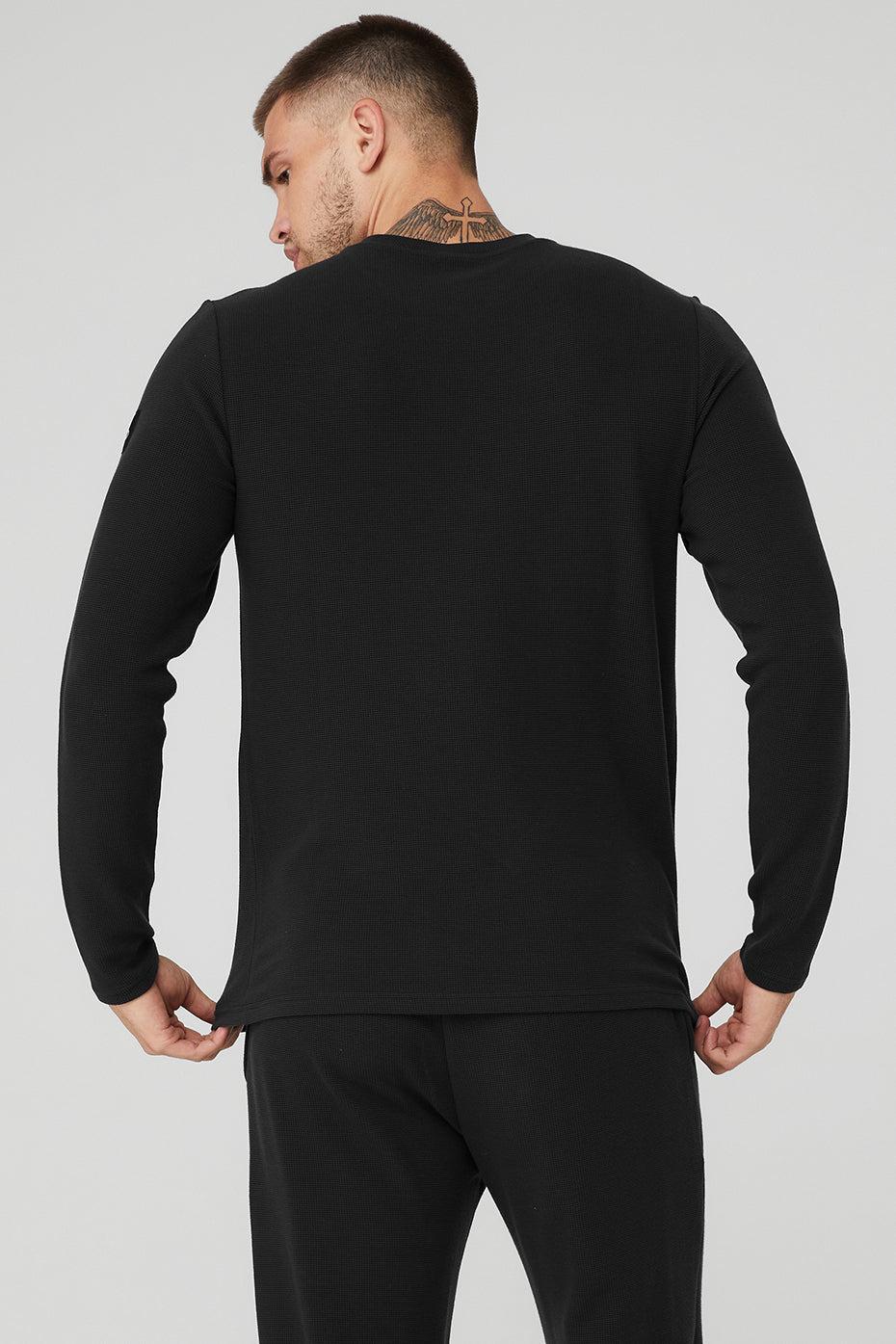 Micro Waffle Fast Break Long Sleeve Tee - Black Male Product Image