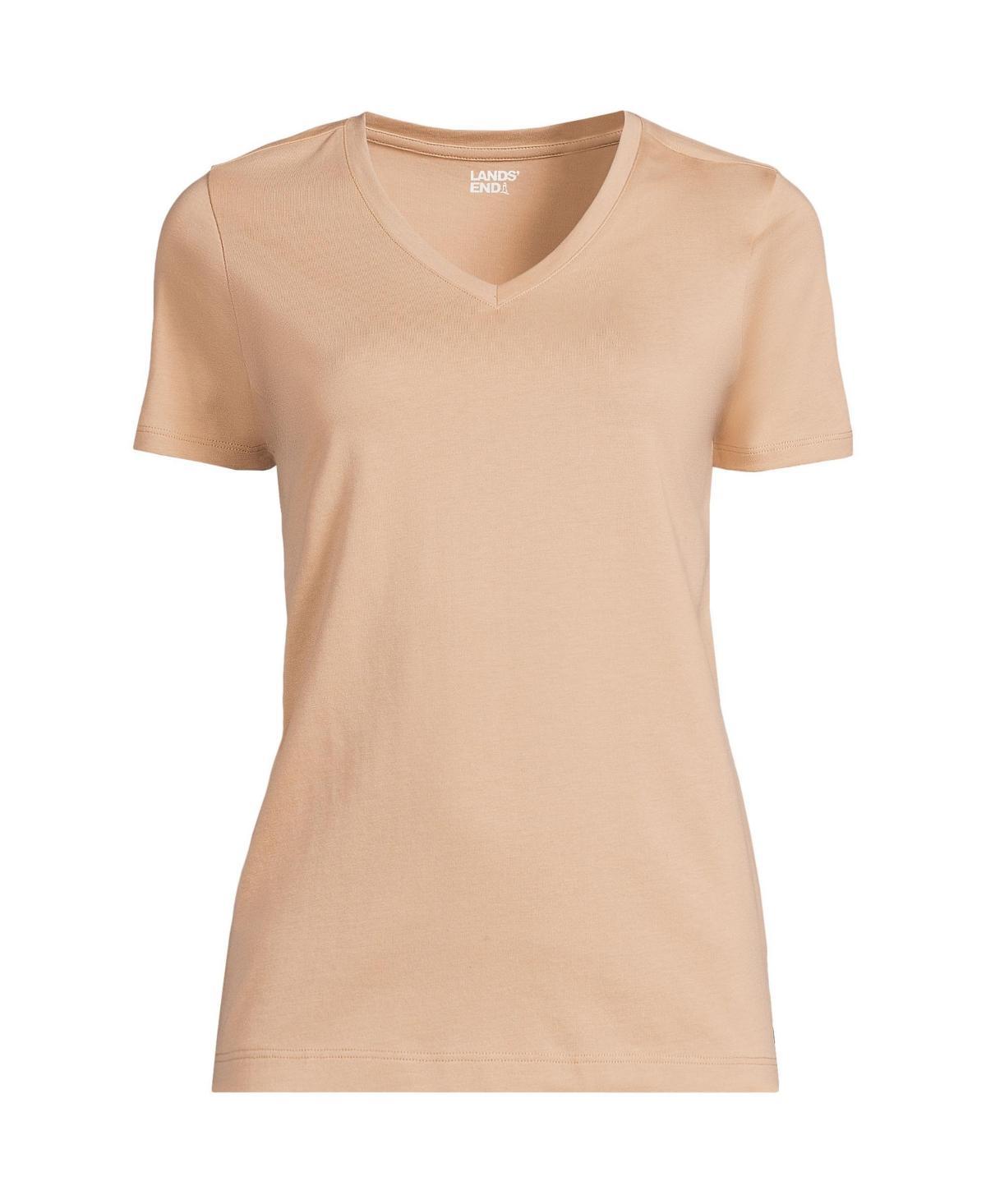 Lands End Womens Relaxed Supima Cotton Short Sleeve V-Neck T-Shirt Product Image