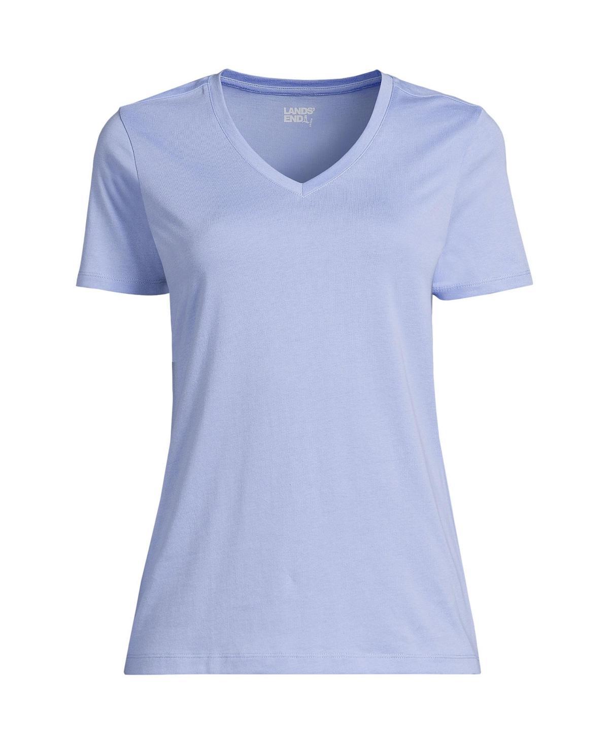 Lands End Womens Relaxed Supima Cotton Short Sleeve V-Neck T-Shirt Product Image