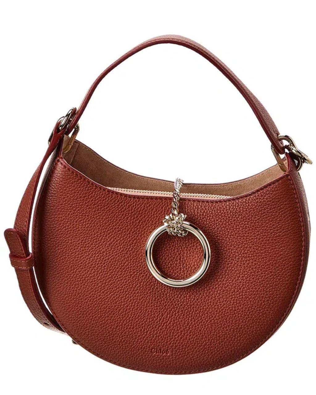 Arlene Embellished Textured-leather Shoulder Bag In Brown Product Image