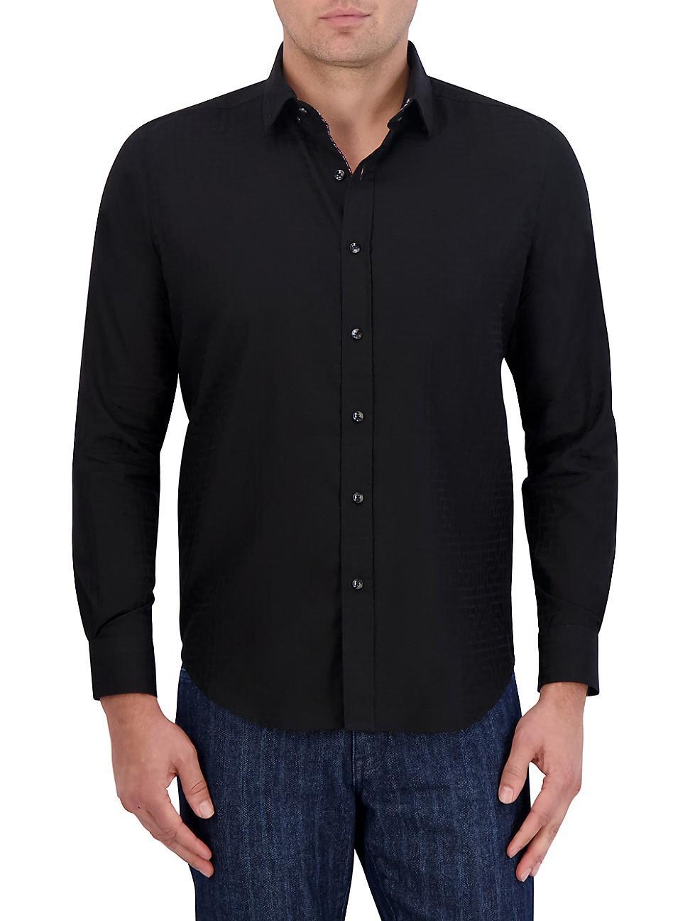 Mens Amory Geometric Button-Front Shirt Product Image