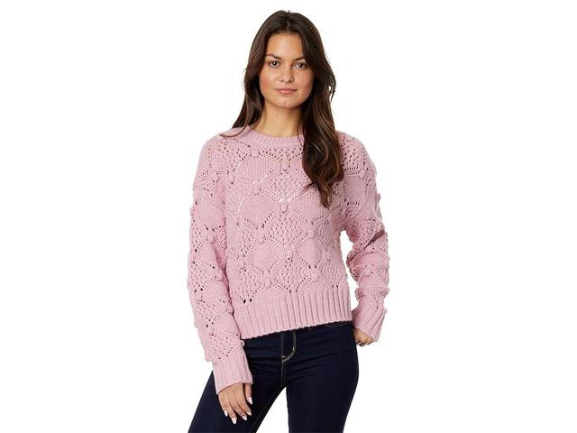 Lucky Brand Open Stitch Pullover Sweater (Lilas) Women's Clothing Product Image