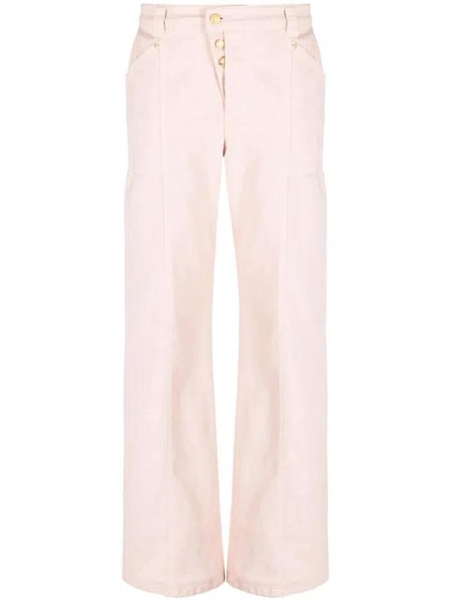 TOM FORD Straight-leg Cotton Trousers In Pink Product Image