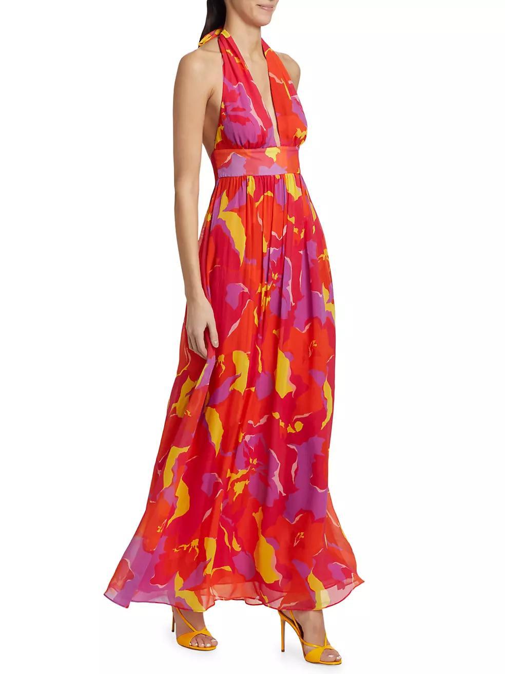 Susie Floral Halter Maxi Dress Product Image