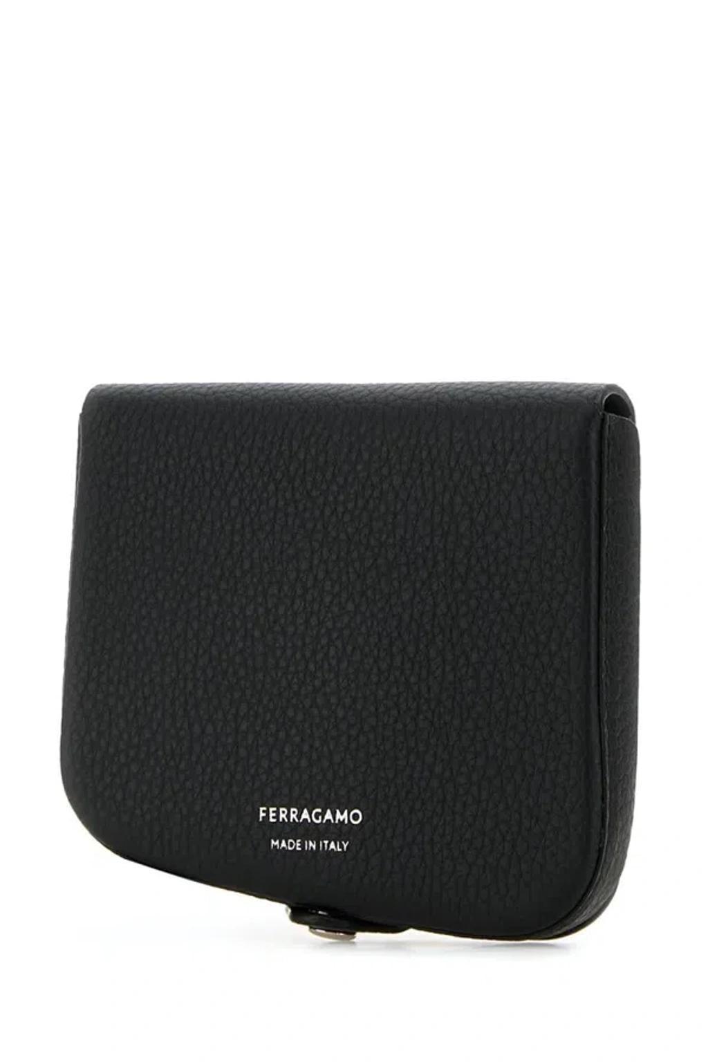 FERRAGAMO Salvatore  Logo Printed Asymmetric Wallet In Black Product Image