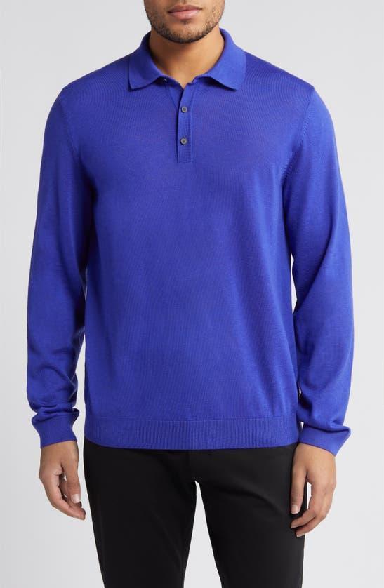 HUGO BOSS Lancione Wool Sweater Polo In Dark Purple Product Image