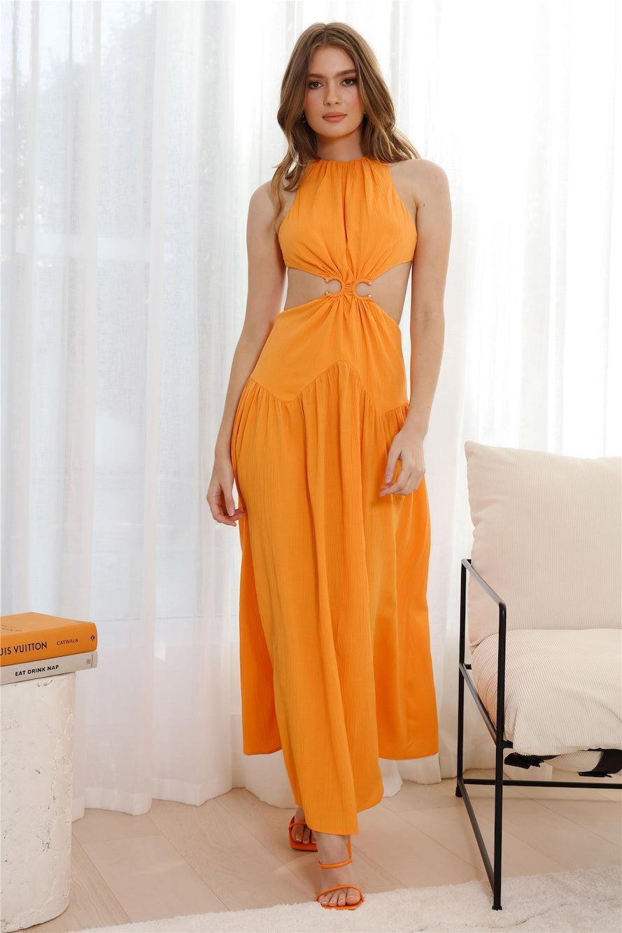 Pleasant Living Midi Dress Orange Product Image