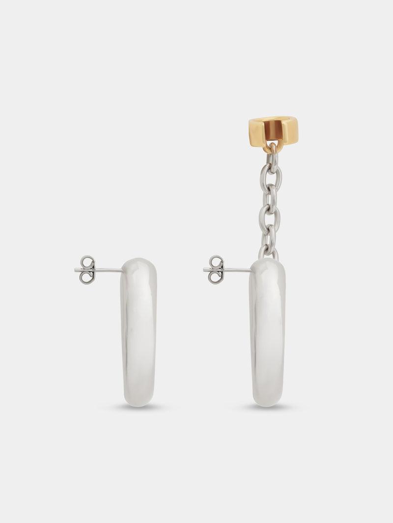 SILVER XL LINK EARRINGS Product Image