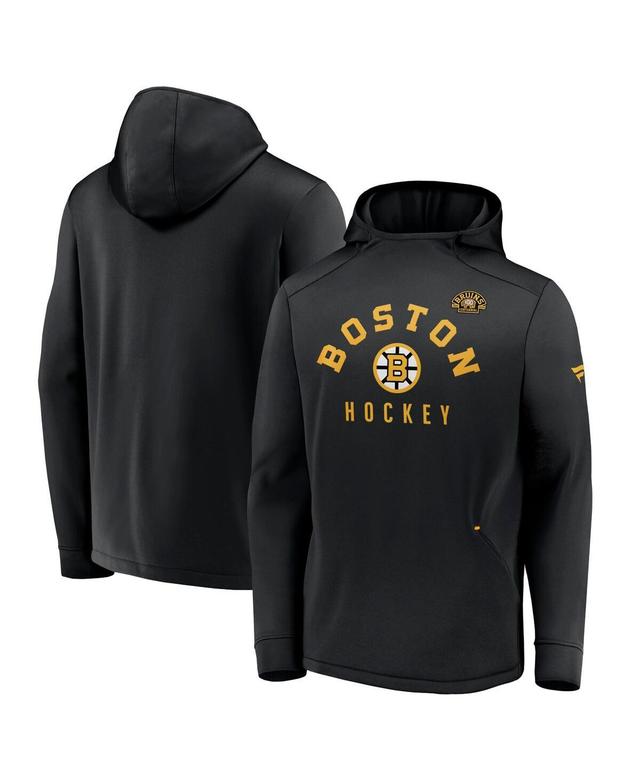 Mens Fanatics Black Distressed Boston Bruins Centennial Lockup Authentic Pro Pullover Hoodie Product Image