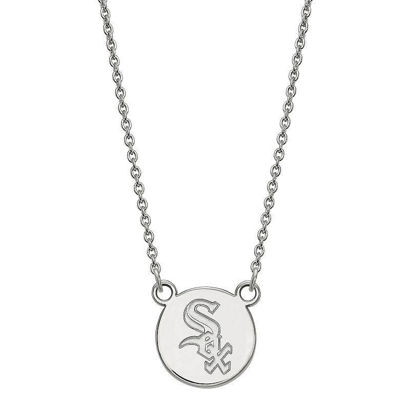 LogoArt Sterling Silver Chicago White Sox Extra Small Disc Necklace, Womens Product Image