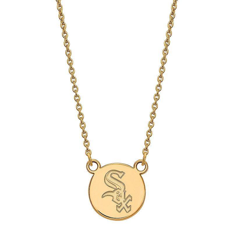 LogoArt Sterling Silver Chicago White Sox Extra Small Disc Necklace, Womens Gold Tone Product Image