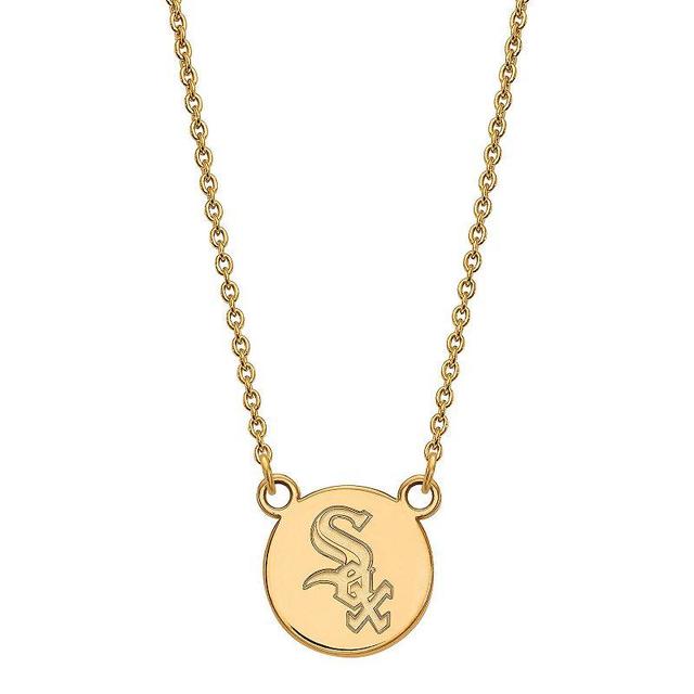 LogoArt Sterling Silver Chicago White Sox Extra Small Disc Necklace, Womens Gold Tone Product Image