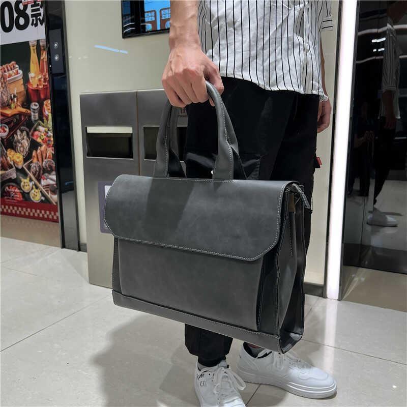 Multi-Pocket Faux Leather Briefcase Product Image