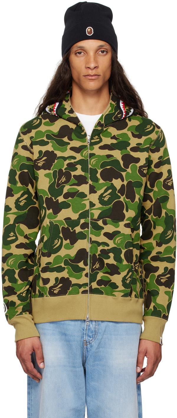 Green ABC Camo Shark Full Zip Hoodie Product Image