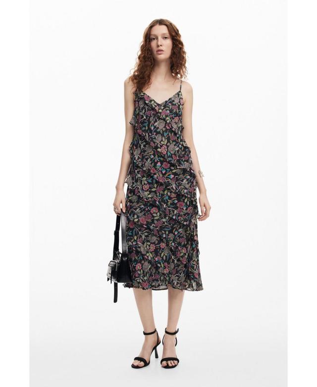 Desigual Womens Midi dress with ruffles Product Image