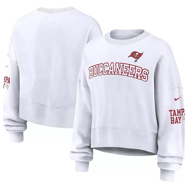 Womens Nike Tampa Bay Buccaneers Oversized Long Sleeve Cropped Sweatshirt Product Image