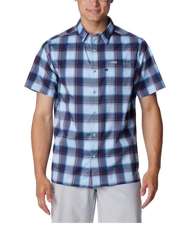 Columbia Super Slack Tide™ Short Sleeve Ombre Checked Woven Camp Shirt Product Image