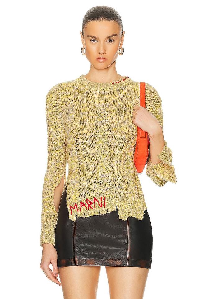 Marni Round Neck Sweater in Yellow Product Image