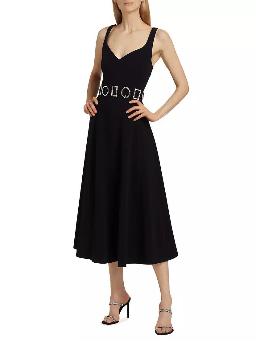 Eden Crystal-Embellished Crepe Midi-Dress Product Image