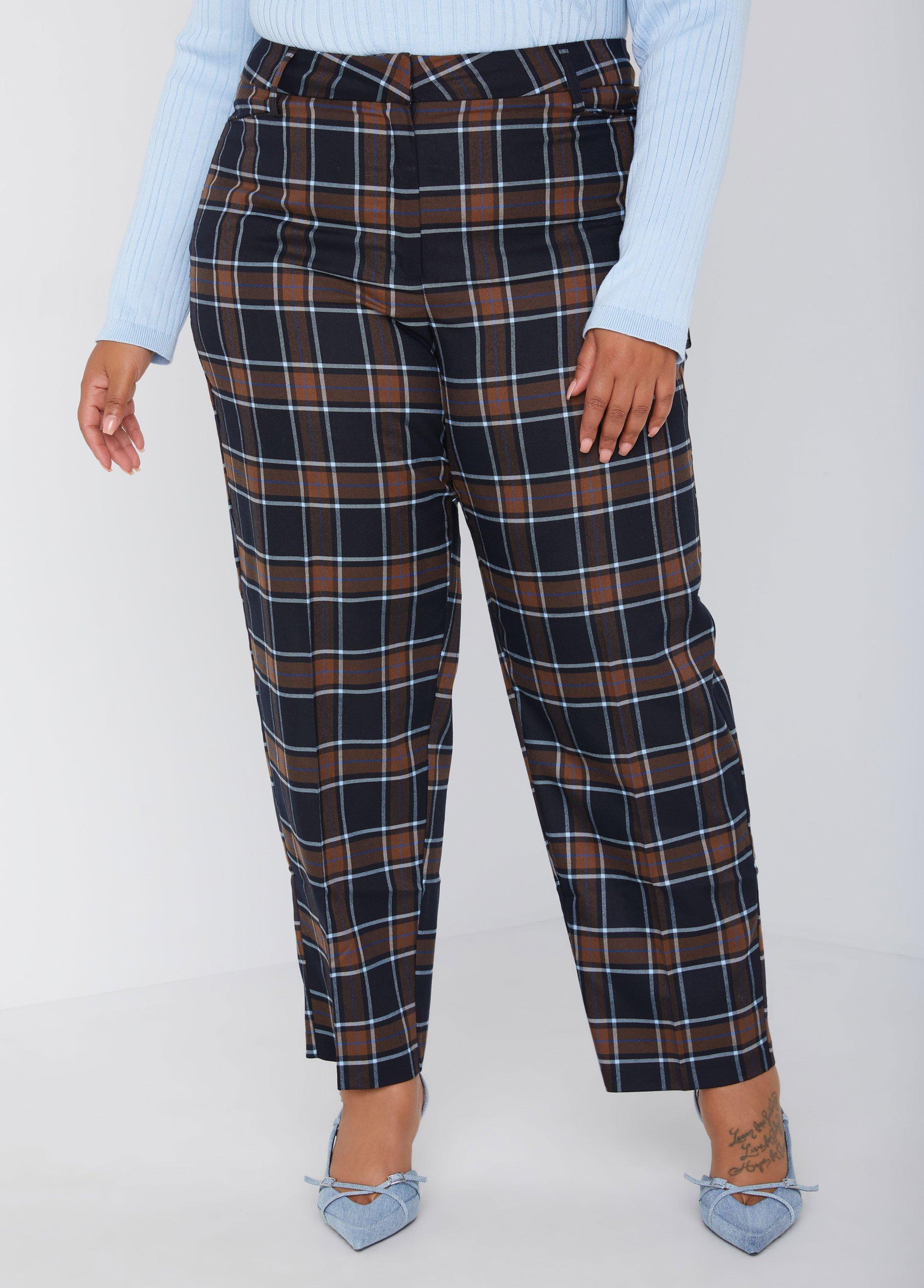 Tapered Plaid Ankle Pants Product Image