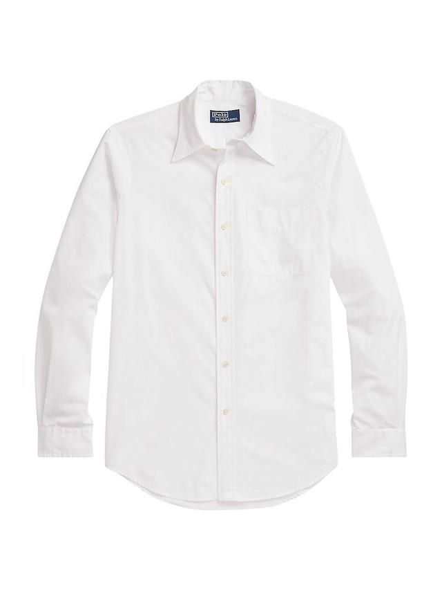 Mens Striped Cotton Button-Down Shirt Product Image