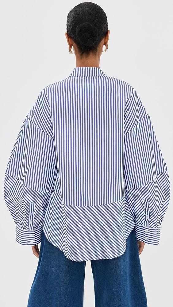 Kika Vargas Blue Stripes Cotton Rigoberta Top | Shopbop Product Image