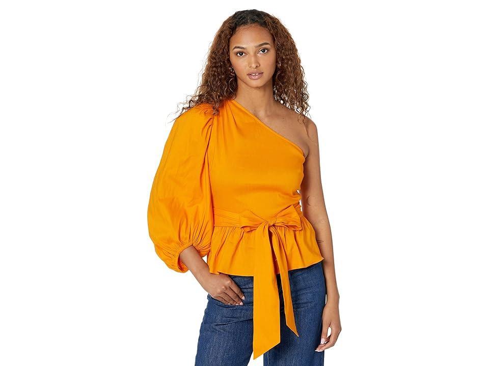 Ted Baker Lera One Shoulder Top with Tie Waist (Dark Orange) Women's Clothing Product Image