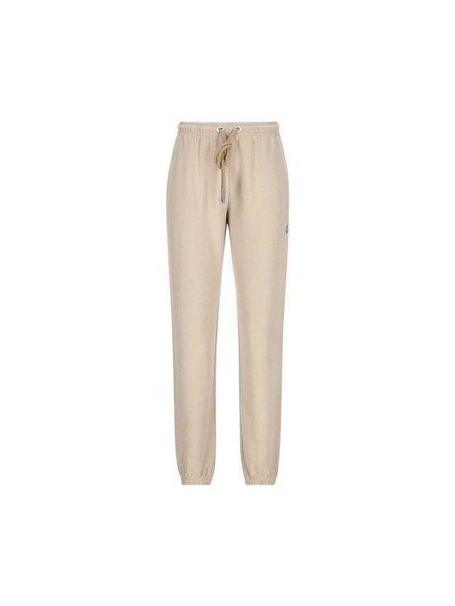 MONCLER Drawstring Cashmere-blend Track Pants In Beige Product Image