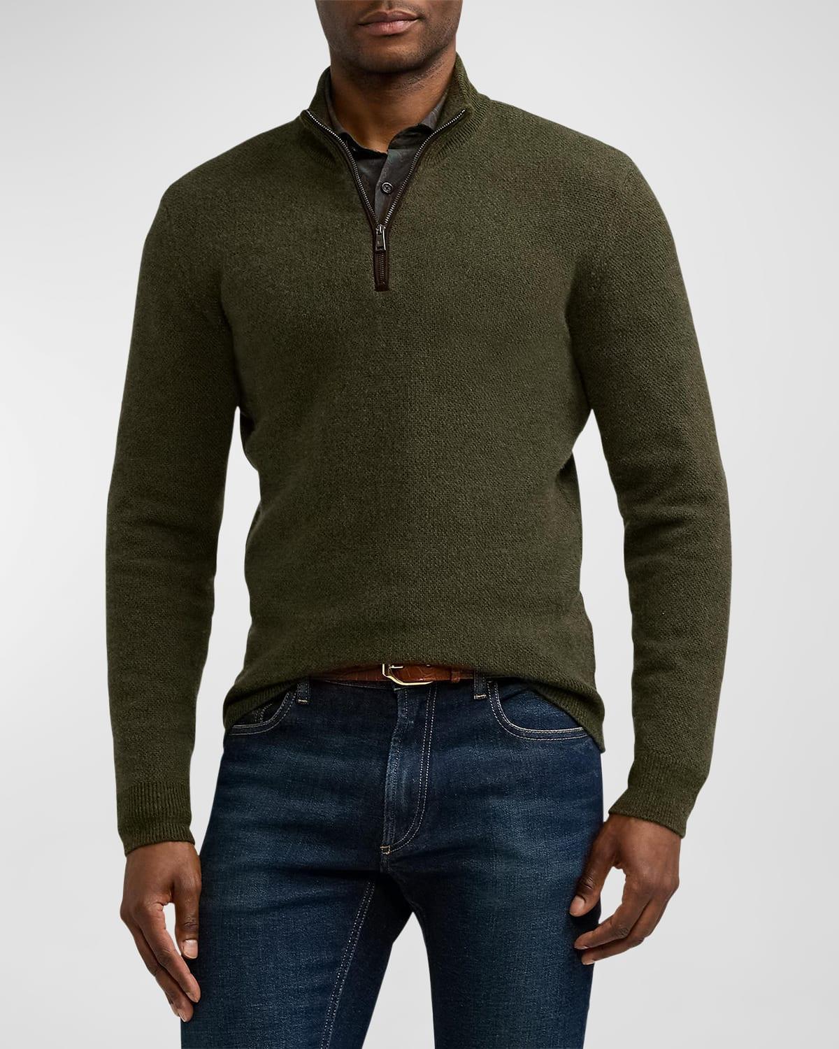 Mens Birdseye Quarter-Zip Sweater Product Image