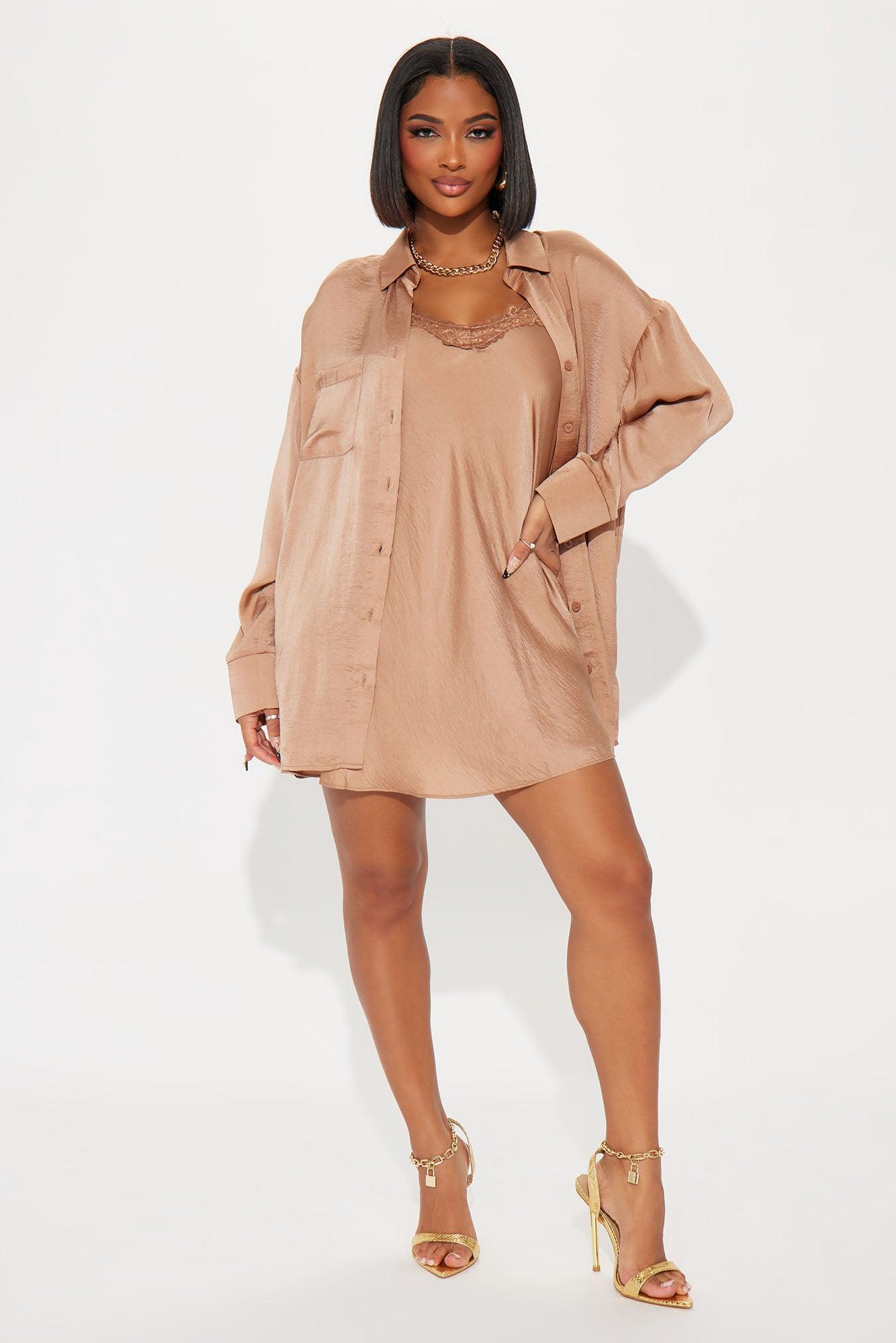 Kyla Mini Dress Set - Mocha Product Image