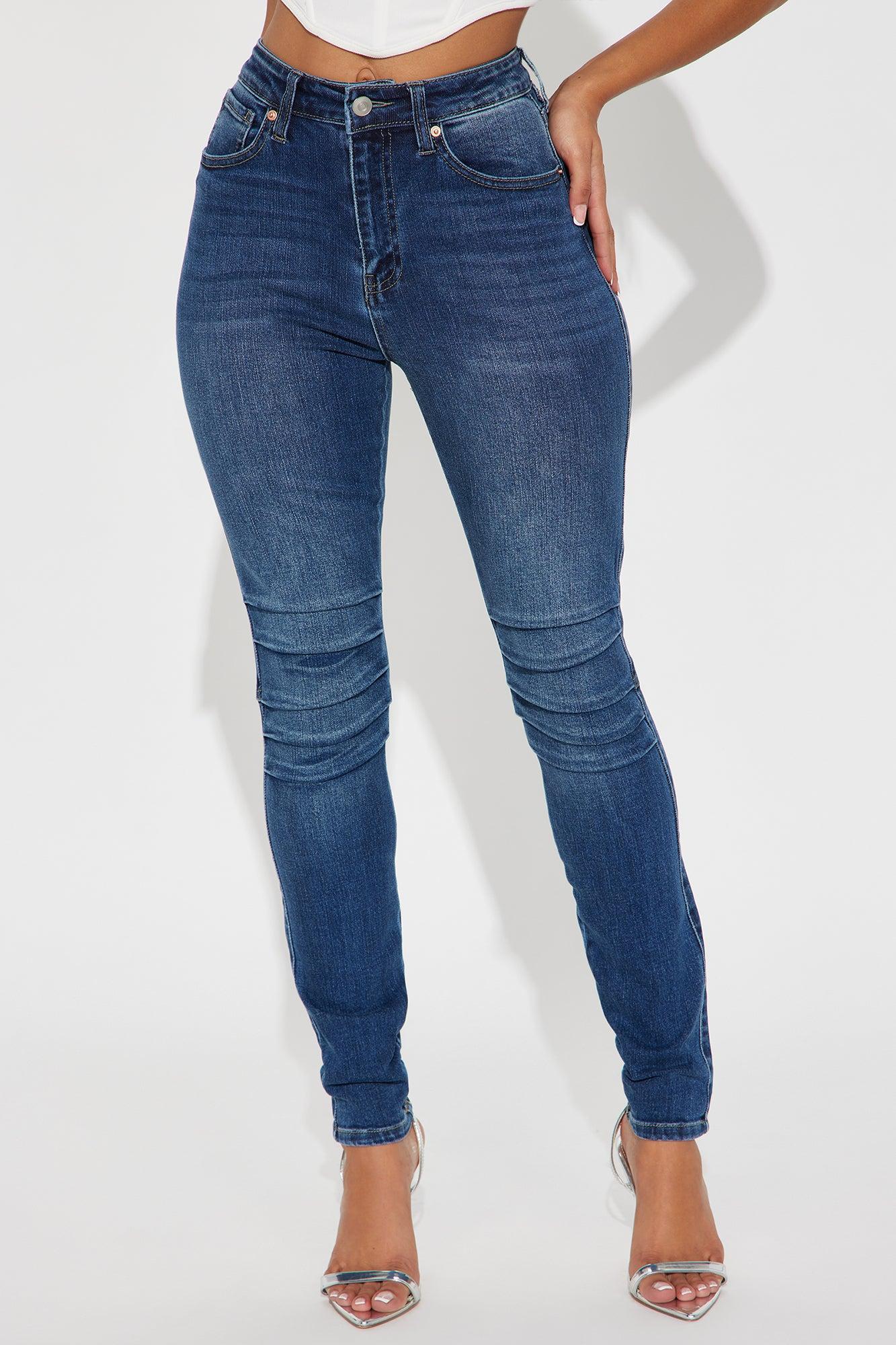 I'll Be Waiting Moto Skinny Jeans - Dark Wash Product Image