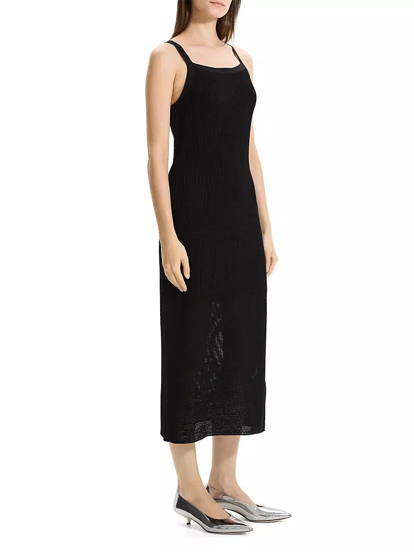 Sleeveless Pointelle Knit Midi-Dress Product Image