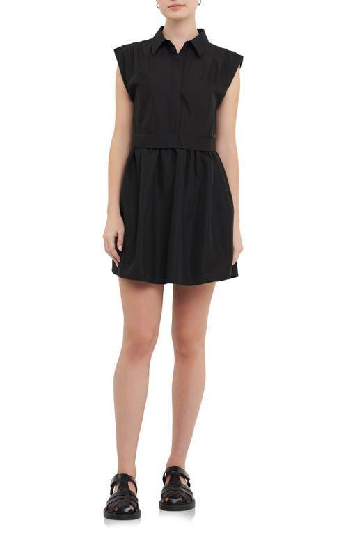 English Factory Womens Pleated Shoulder Shirt Dress Product Image