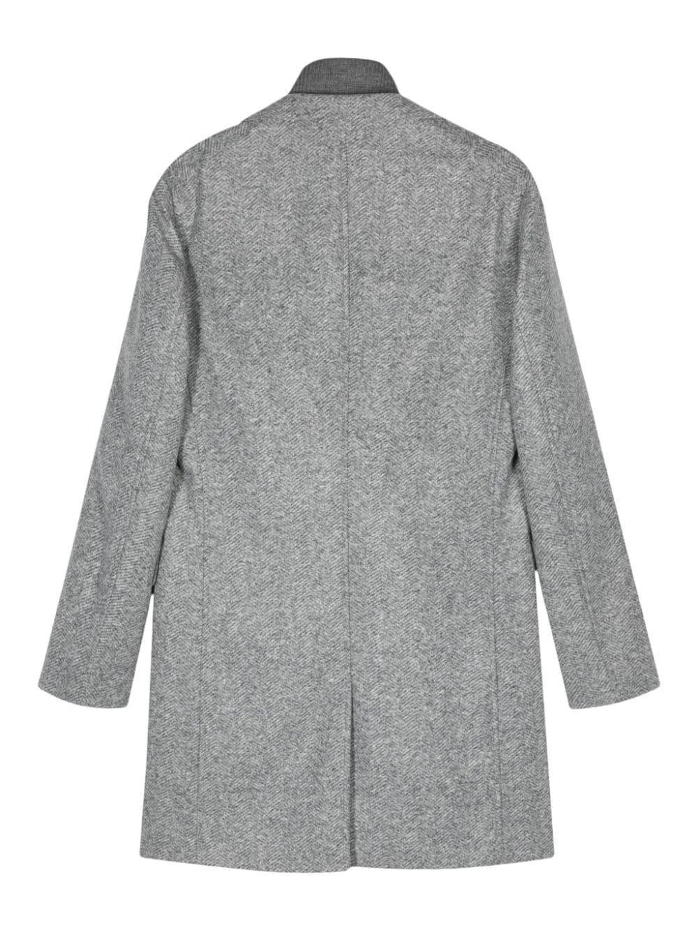 HUGO BOSS Herringbone Layered Coat In 030 Product Image