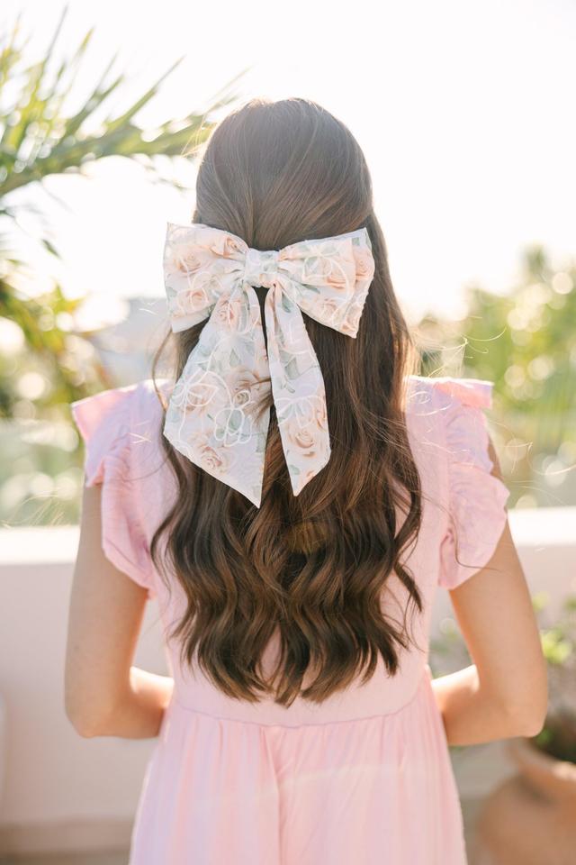 Bohemian Gemme: Peach Floral Hair Bow Female Product Image