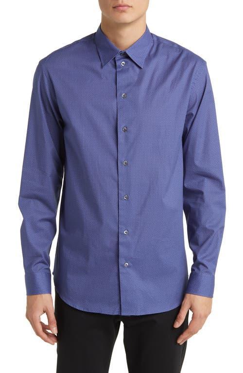 Emporio Armani Microgeo Stretch Button-Up Shirt Product Image