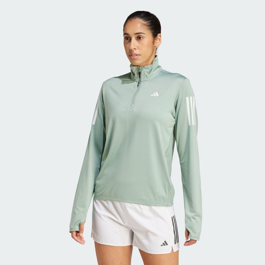 adidas Own the Run Half-Zip Jacket Warm Clay L Womens Product Image